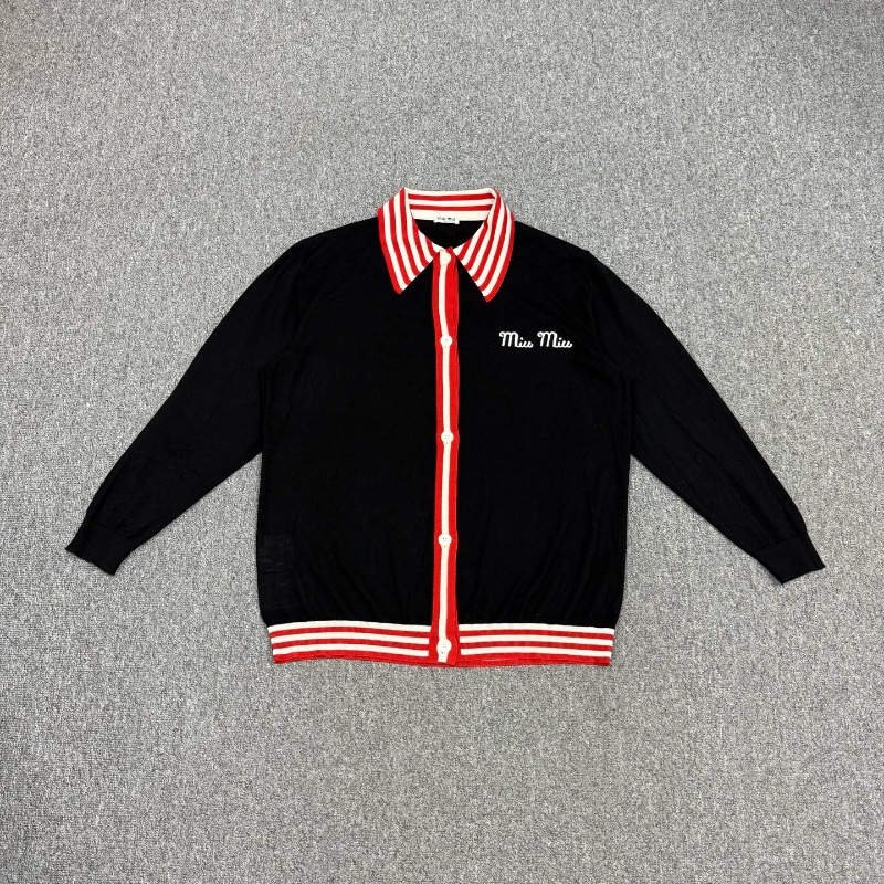 ❤️ MIU MIU 拼色針織開衫-0