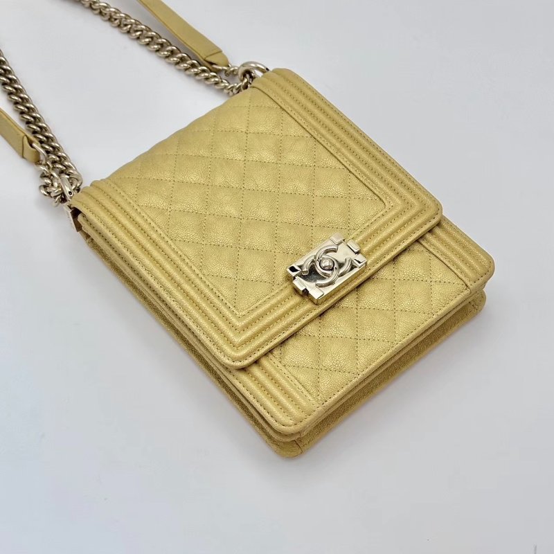 CHANEL荔枝牛皮Leboy 鍊條包 16.5*20*6 98新配件保卡塵袋-1