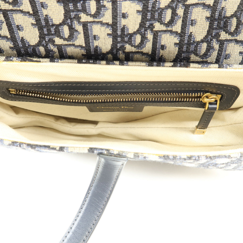 Dior 帆布Saddle金扣手挽肩背兩用袋-5