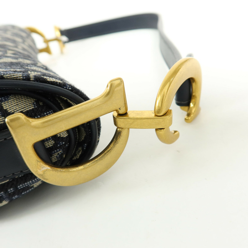 Dior 帆布Saddle金扣手挽肩背兩用袋-8