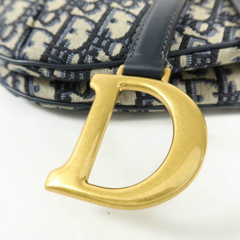 Dior 帆布Saddle金扣手挽肩背兩用袋-9