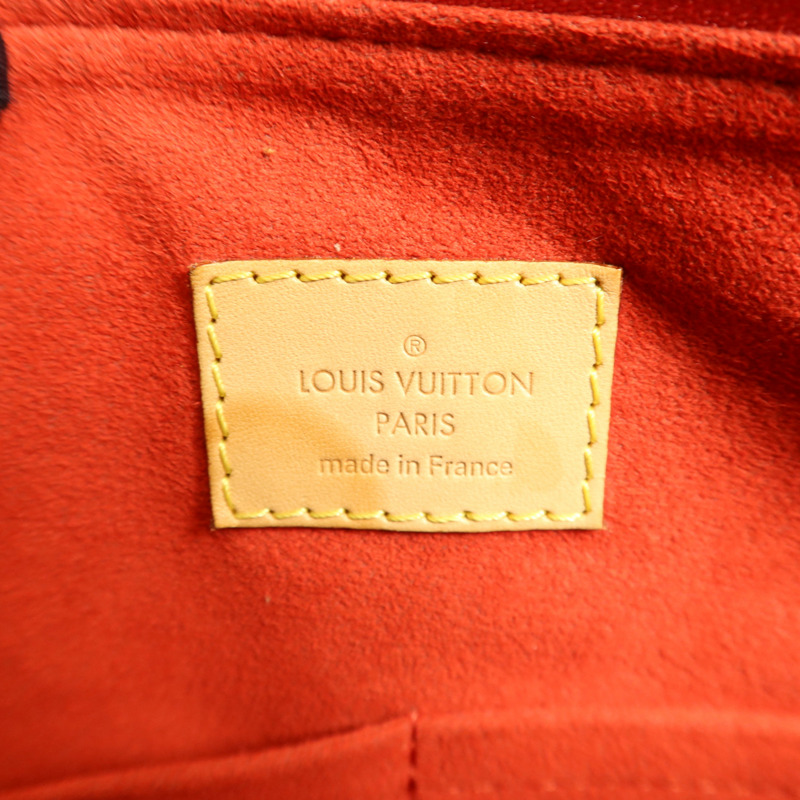 LOUIS VUITTON Monogram Pallas金扣手挽肩背兩用袋棕色/紅色-6