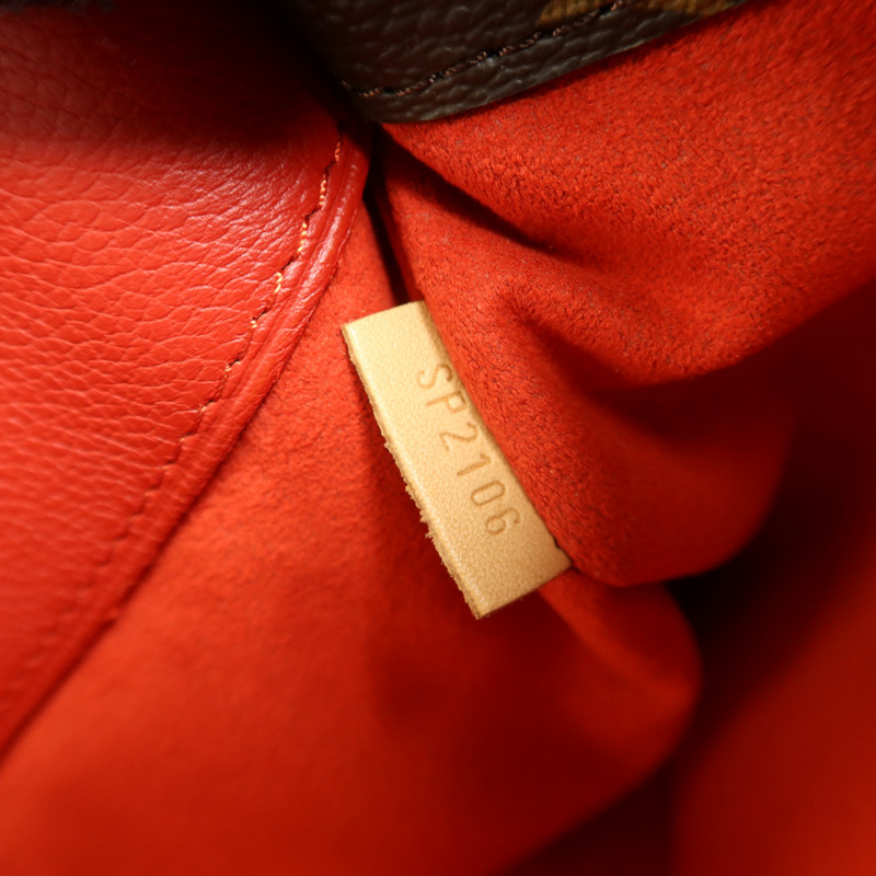 LOUIS VUITTON Monogram Pallas金扣手挽肩背兩用袋棕色/紅色-7