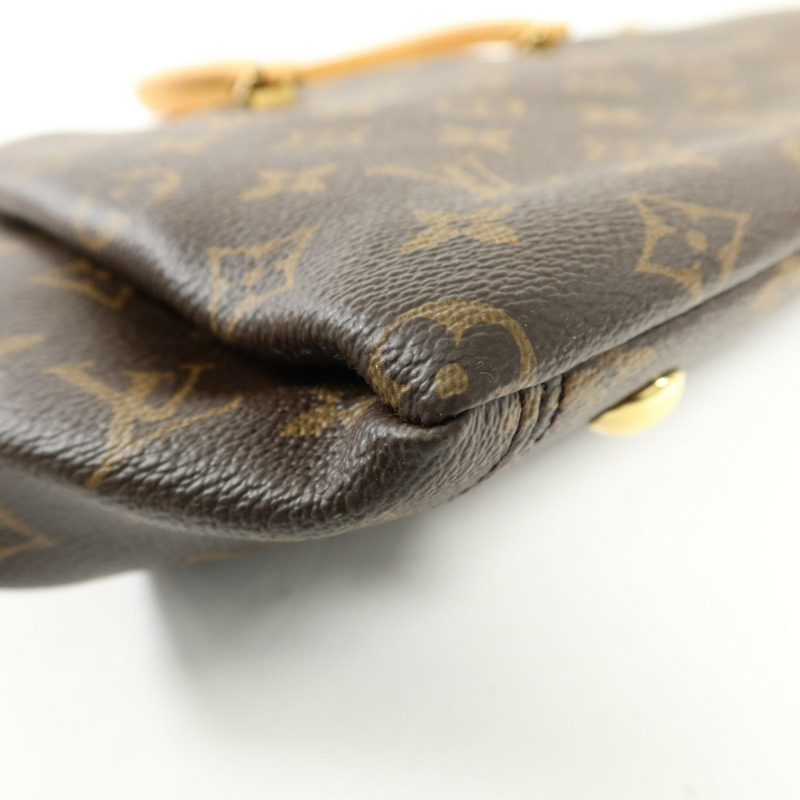 LOUIS VUITTON Monogram Pallas金扣手挽肩背兩用袋棕色/紅色-14