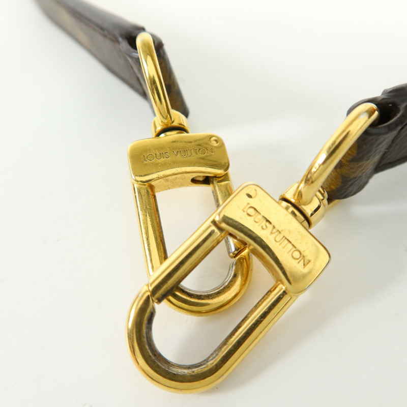 LOUIS VUITTON Monogram Pallas金扣手挽肩背兩用袋棕色/紅色-10