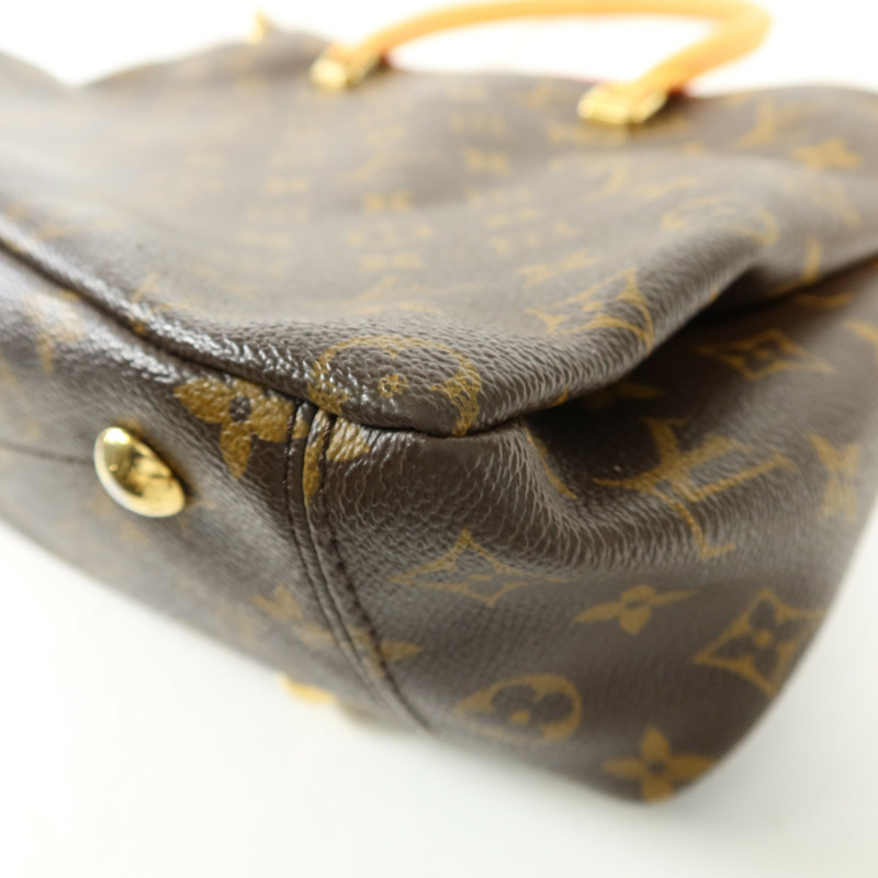LOUIS VUITTON Monogram Pallas金扣手挽肩背兩用袋棕色/紅色-14