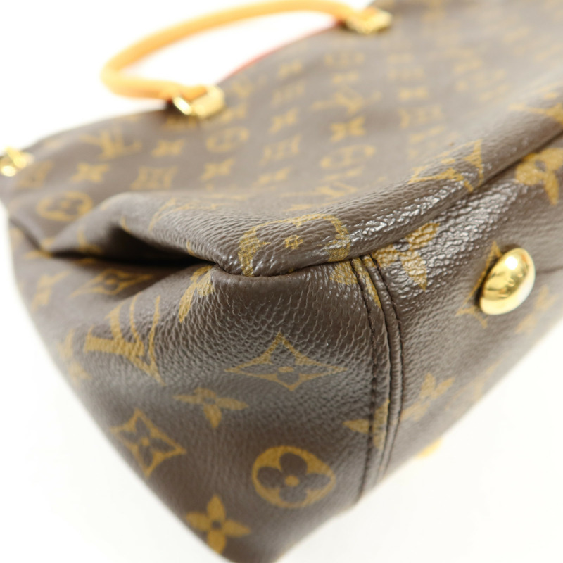 LOUIS VUITTON Monogram Pallas金扣手挽肩背兩用袋棕色/紅色-15