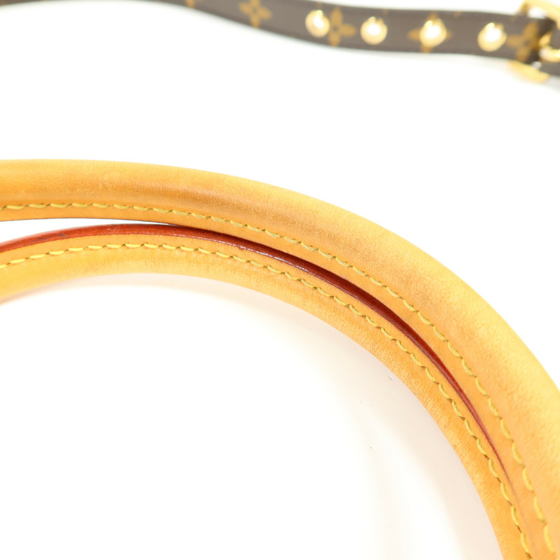 LOUIS VUITTON Monogram Pallas金扣手挽肩背兩用袋棕色/紅色-17