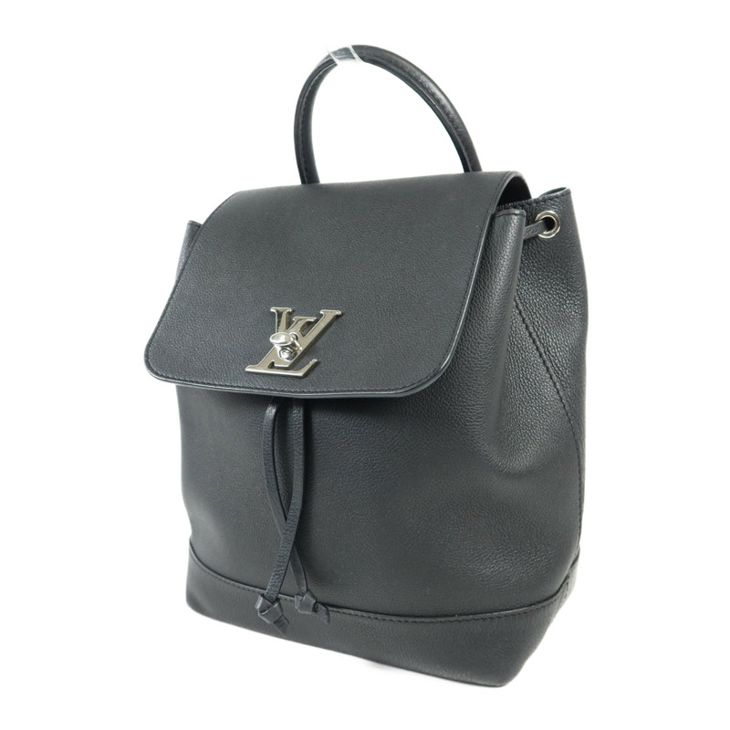 LOUIS VUITTON 牛皮皮革Lock Me Backpack銀扣背包-2