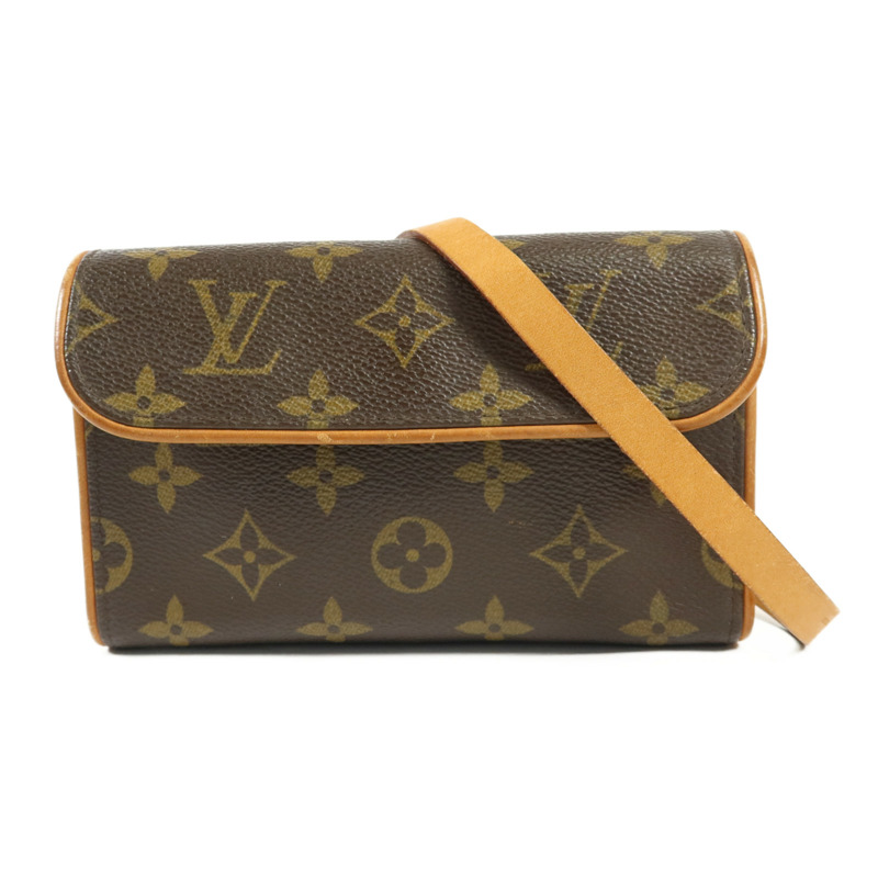 LOUIS VUITTON Monogram Pochette Florentine金扣腰包棕色-0