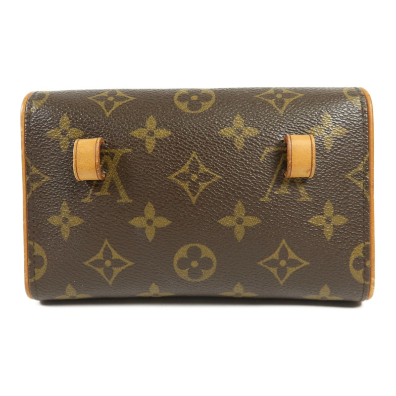 LOUIS VUITTON Monogram Pochette Florentine金扣腰包棕色-1