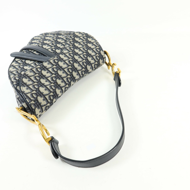 Dior 帆布Saddle金扣手挽肩背兩用袋-4