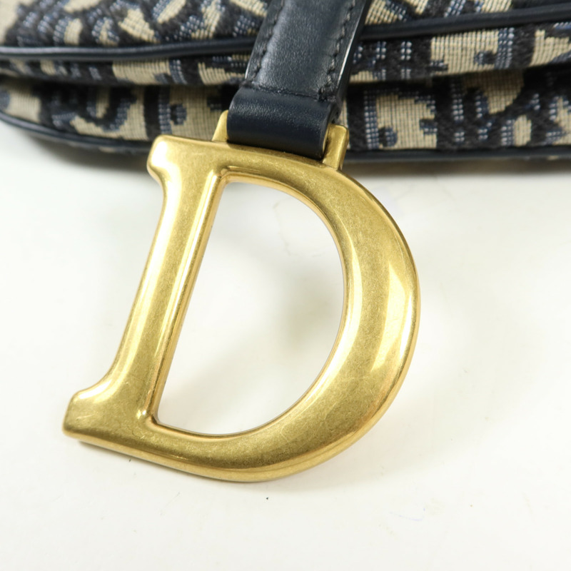 Dior 帆布Saddle金扣手挽肩背兩用袋-8
