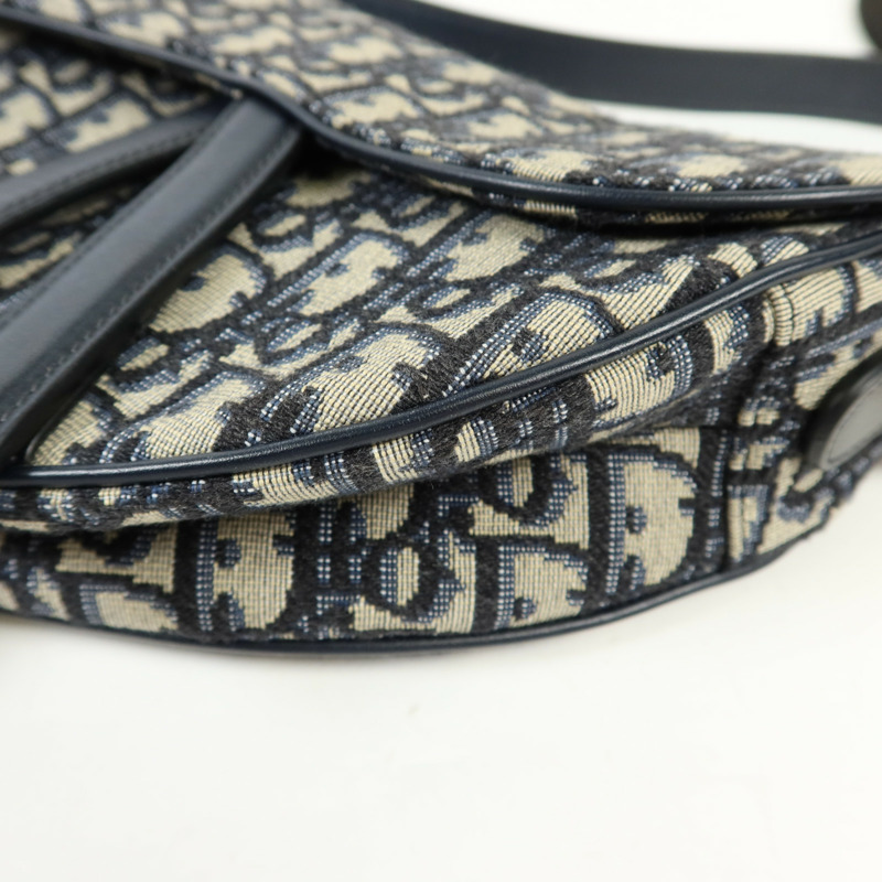 Dior 帆布Saddle金扣手挽肩背兩用袋-10