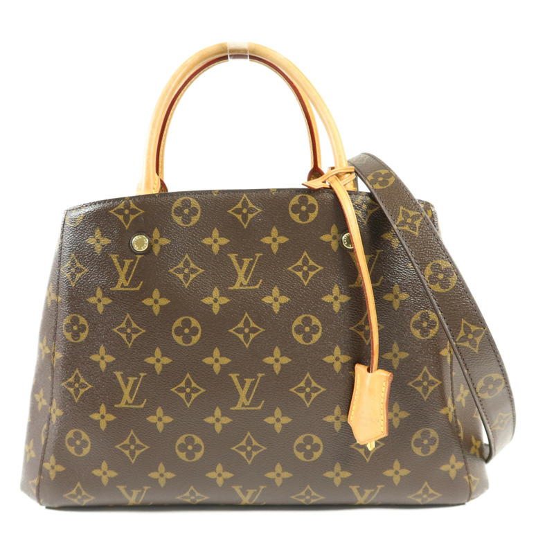 LOUIS VUITTON Monogram Montaigne MM金扣手挽肩背兩用袋-0