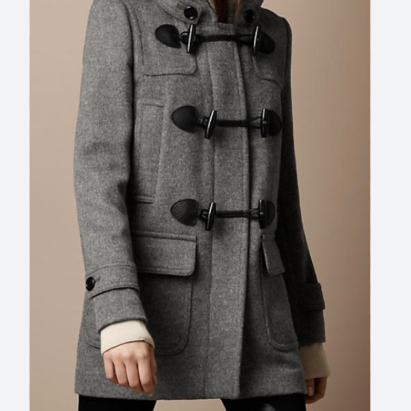 ❤️ BURBERRY 灰色羊毛大衣-1
