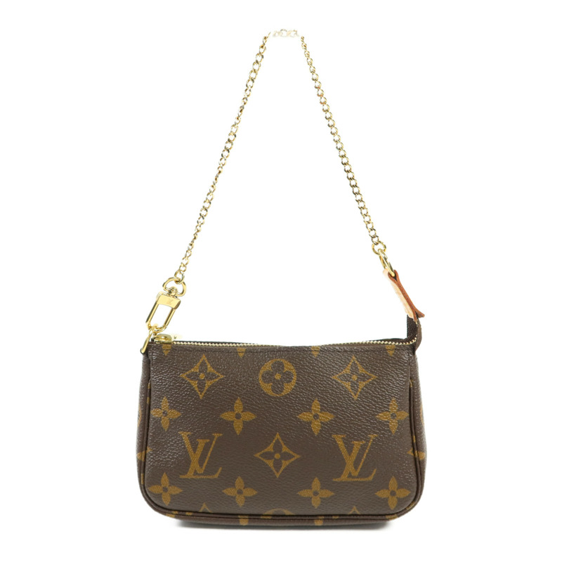 LOUIS VUITTON Monogram Mini Pochette Accessoires金扣手挽袋-0