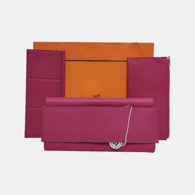 HERMES Passant 大號 薰衣草紫Evercolor牛皮錢包 銀色五金 A刻-6