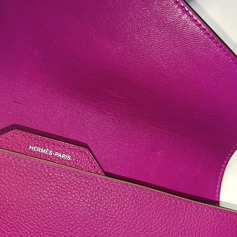 HERMES Passant 大號 薰衣草紫Evercolor牛皮錢包 銀色五金 A刻-8