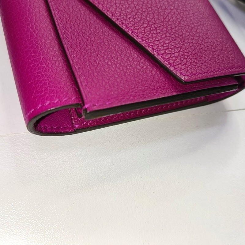 HERMES Passant 大號 薰衣草紫Evercolor牛皮錢包 銀色五金 A刻-9