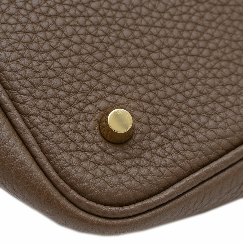 Hermes Hermès Picotin Lock MM 22 手袋,採用 Taurillon Etoupe 皮革搭配金色金屬配件和 C 印章-5