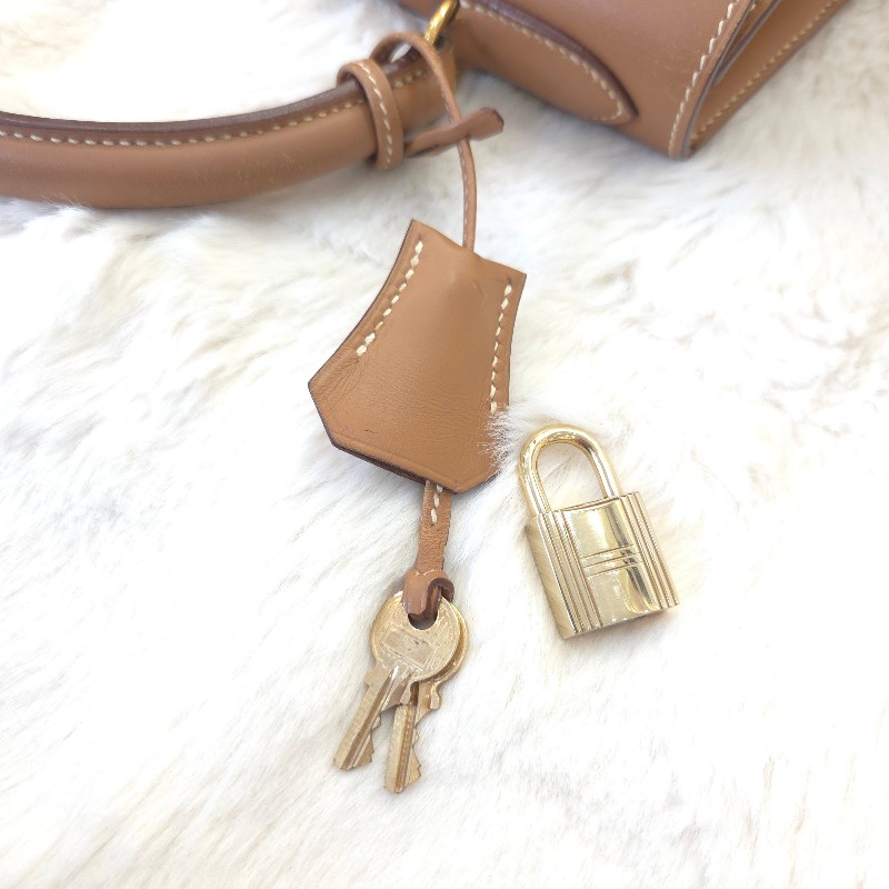 Hermès Kelly 28 手提包 金釦 金棕 二手 v刻-4