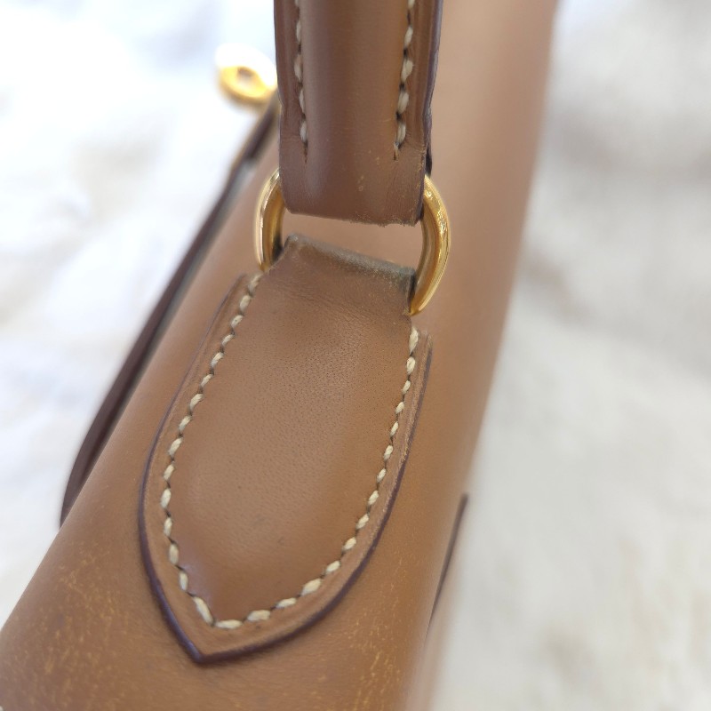 Hermès Kelly 28 手提包 金釦 金棕 二手 v刻-22
