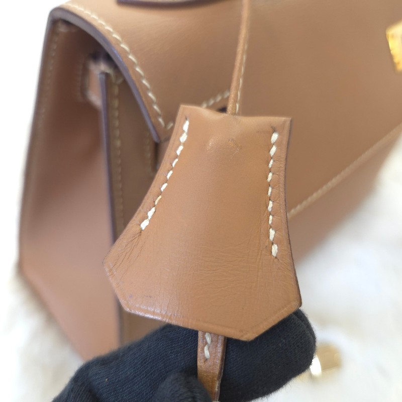 Hermès Kelly 28 手提包 金釦 金棕 二手 v刻-23