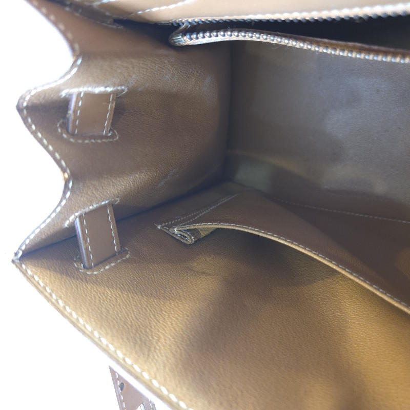 Hermès Kelly 28 手提包 金釦 金棕 二手 v刻-33