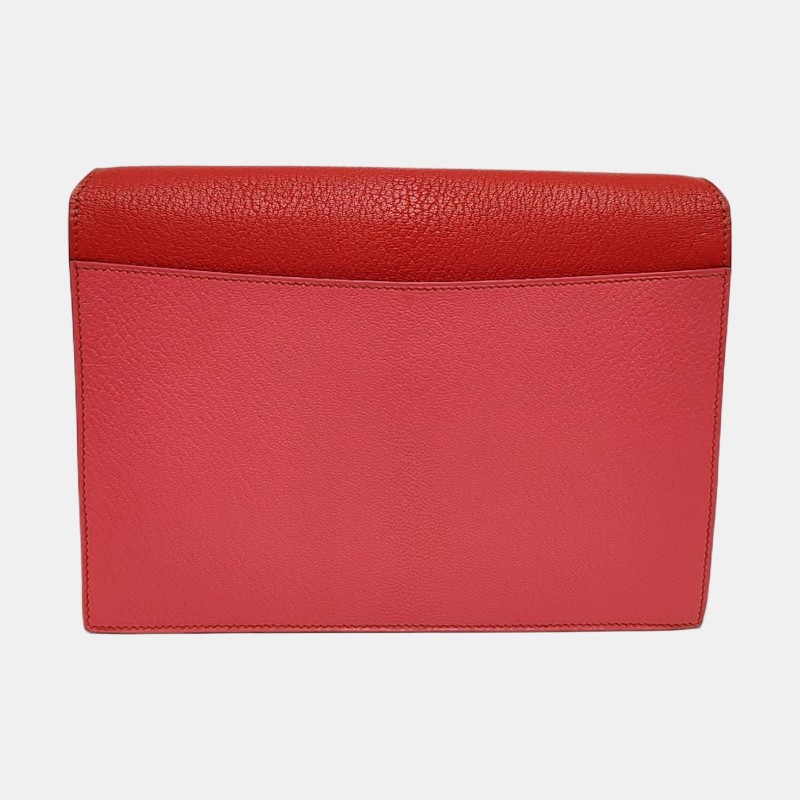 HERMES Faco 拼色Chevre
Mysore山羊皮單肩包斜挎包 銀色五金 A刻 可拆卸肩帶-4