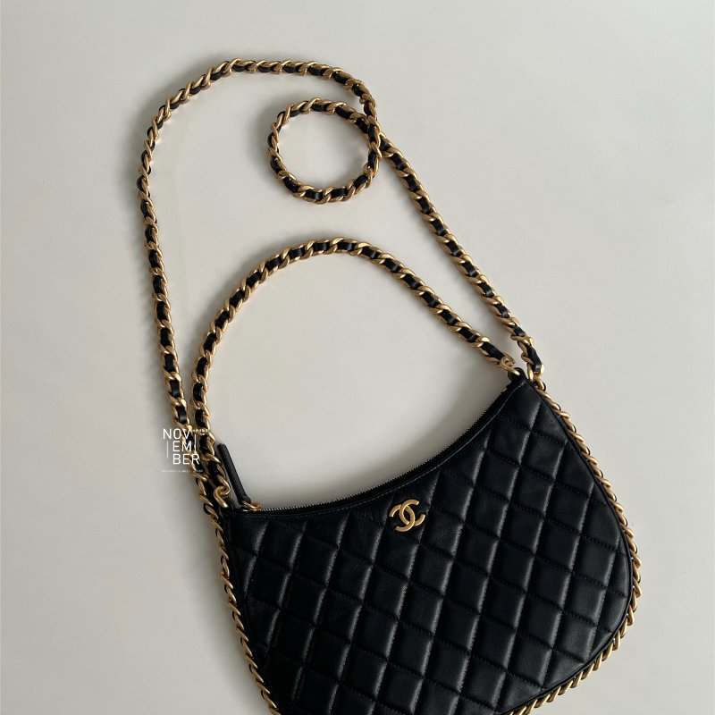 99新🆕 Chanel 香奈兒 23B Hobo 大號 黑色金釦-1