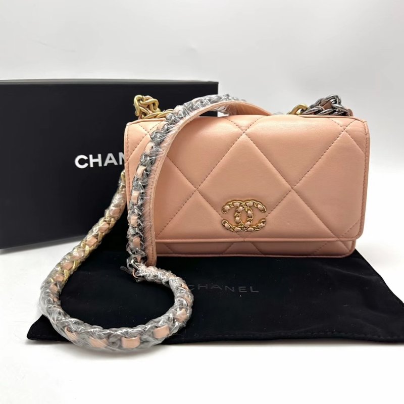 CHANEL19bag WOC肩背斜背包19*12*4  98新配件盒子塵袋-0