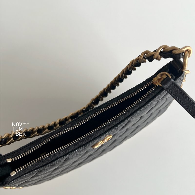 99新🆕 Chanel 香奈兒 23B Hobo 小號 黑色金釦-2