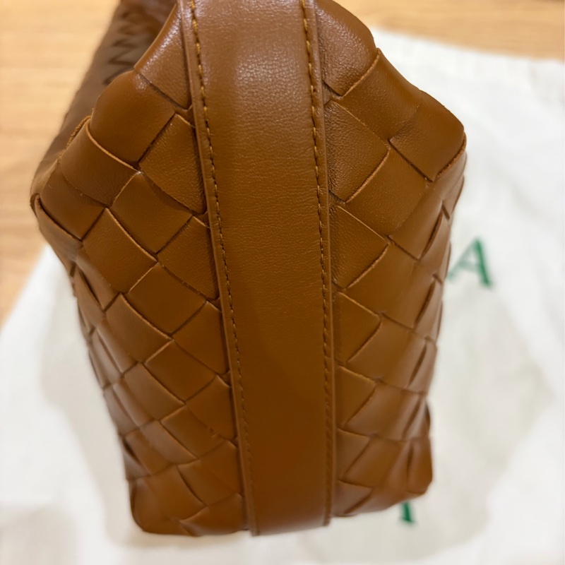 BOTTEGA VENETA Wallace經典編織手提/肩背包 咖啡焦糖色-3