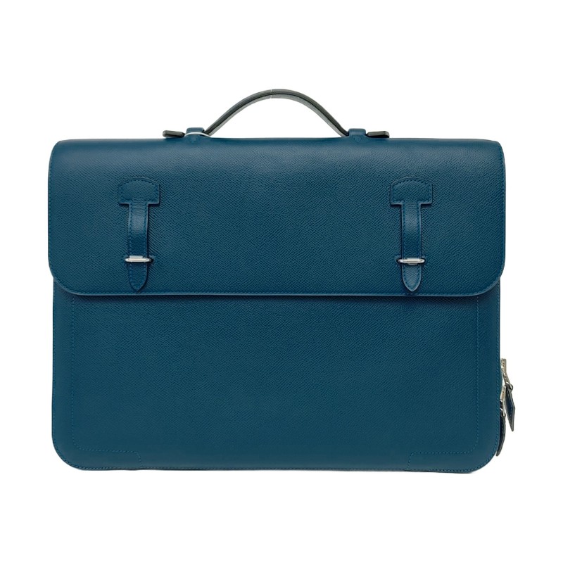 HERMES 保加利亞藍Epsom牛皮 手提包 銀色五金 A刻-0