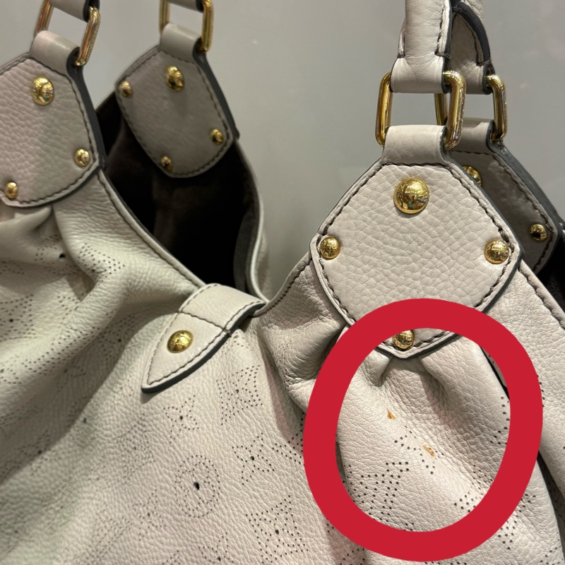 LV Mahina Bag Beige colour 皮革 配 金扣-10