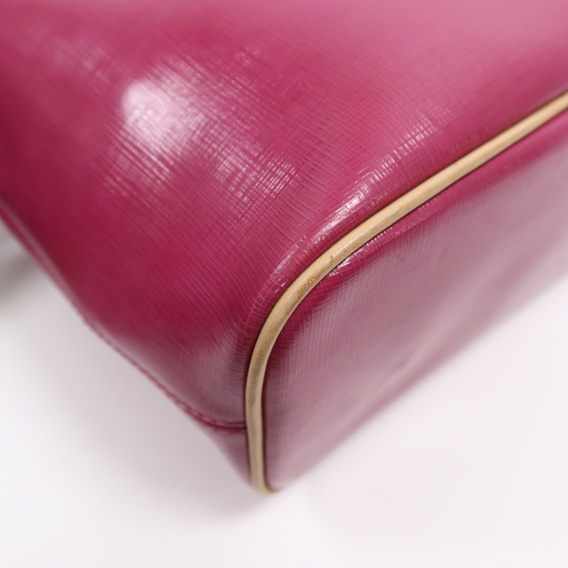 COACH 牛皮皮革Tote Bag銀扣手挽袋-7