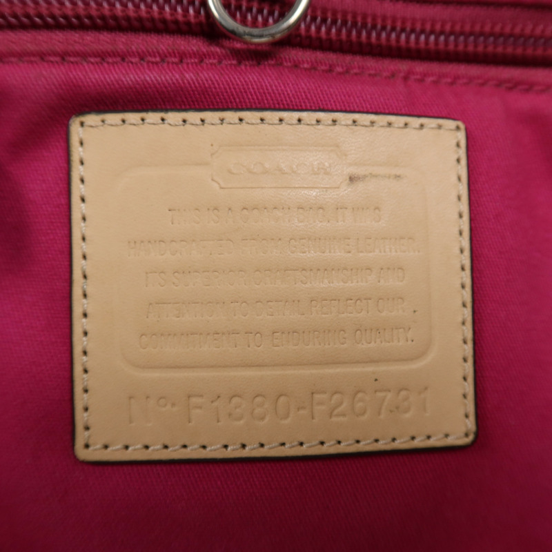 COACH 牛皮皮革Tote Bag銀扣手挽袋-17