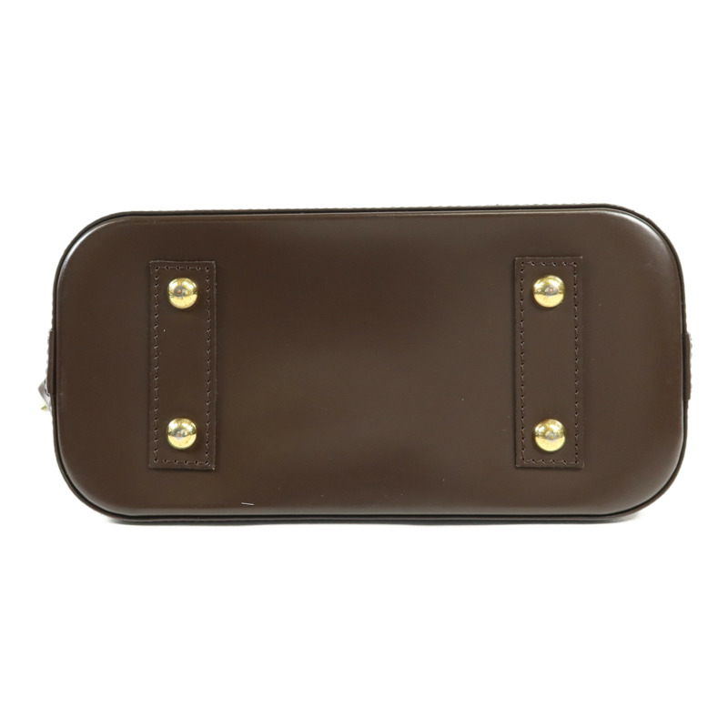 LOUIS VUITTON Damier Alma BB金扣手挽肩背兩用袋棕色-3