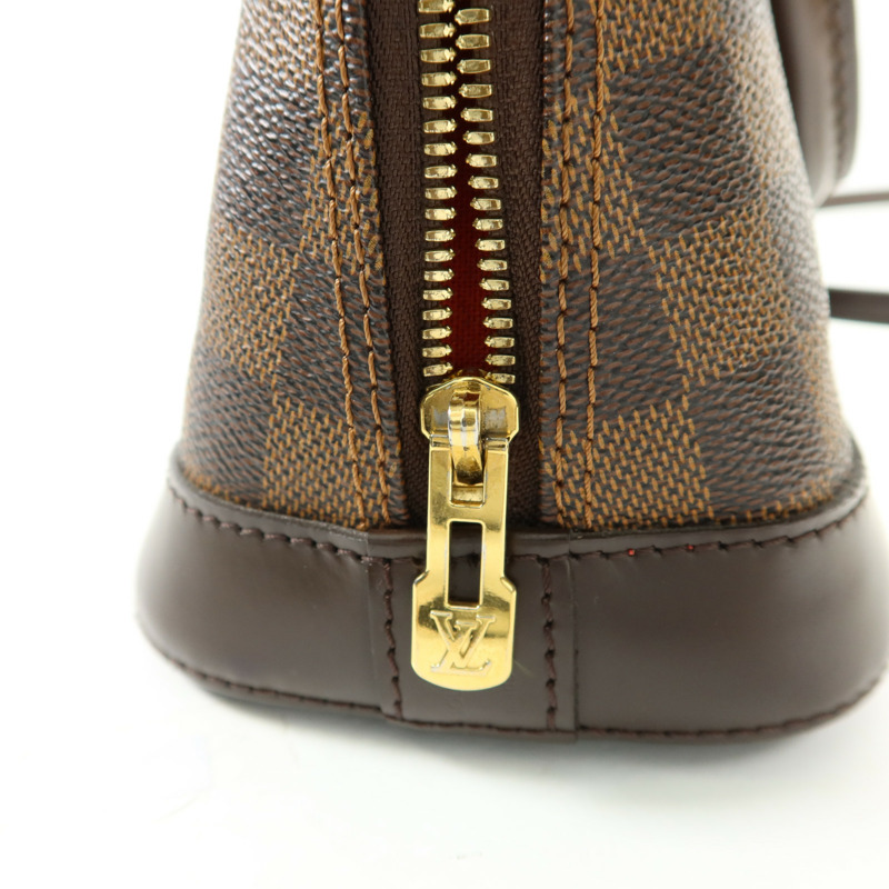 LOUIS VUITTON Damier Alma BB金扣手挽肩背兩用袋棕色-7
