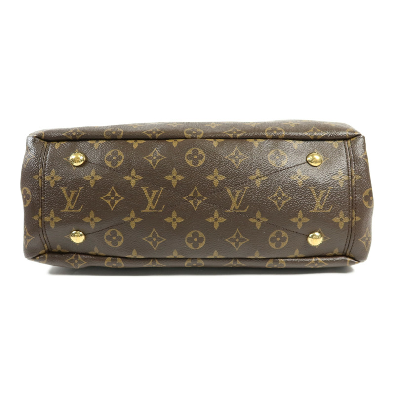 LOUIS VUITTON Monogram Pallas金扣手挽肩背兩用袋棕色/紅色-3