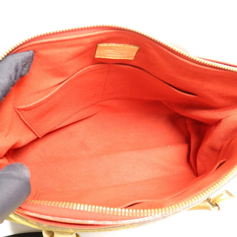 LOUIS VUITTON Monogram Pallas金扣手挽肩背兩用袋棕色/紅色-5