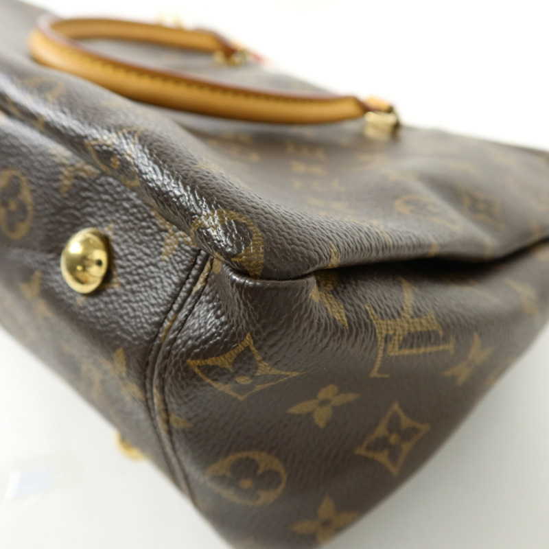 LOUIS VUITTON Monogram Pallas金扣手挽肩背兩用袋棕色/紅色-14
