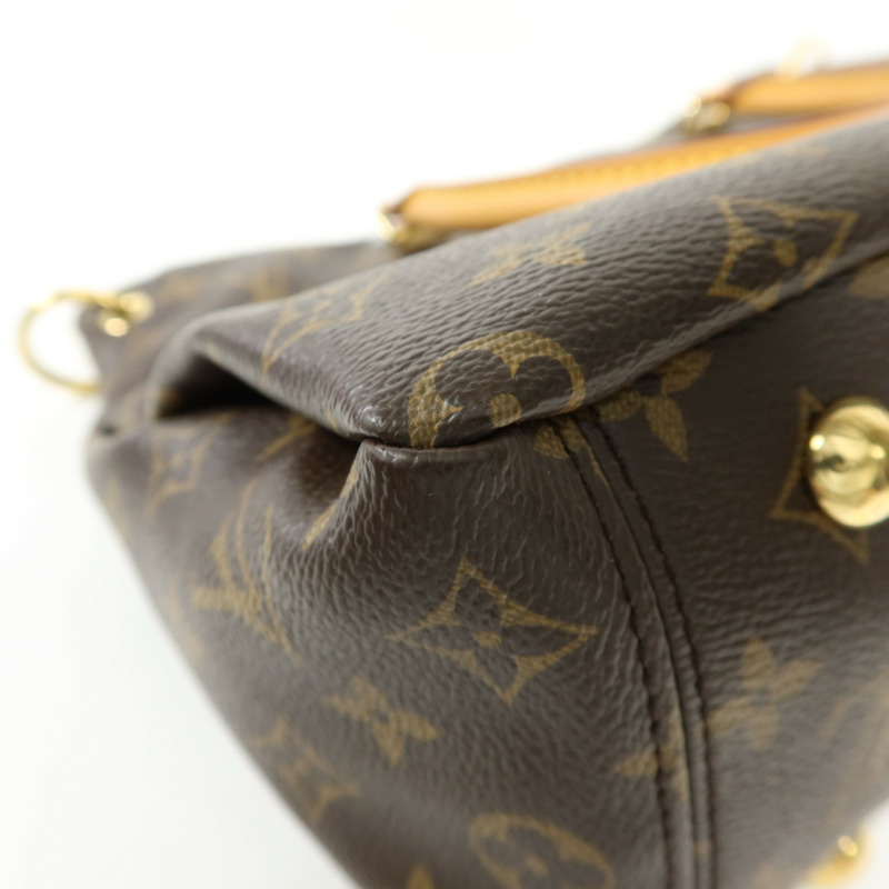 LOUIS VUITTON Monogram Pallas金扣手挽肩背兩用袋棕色/紅色-15