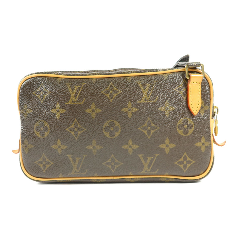LOUIS VUITTON Monogram Marly Bandouliere金扣肩背袋棕色-1