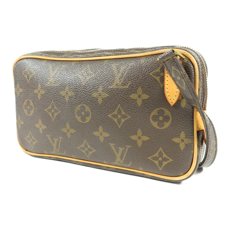 LOUIS VUITTON Monogram Marly Bandouliere金扣肩背袋棕色-2