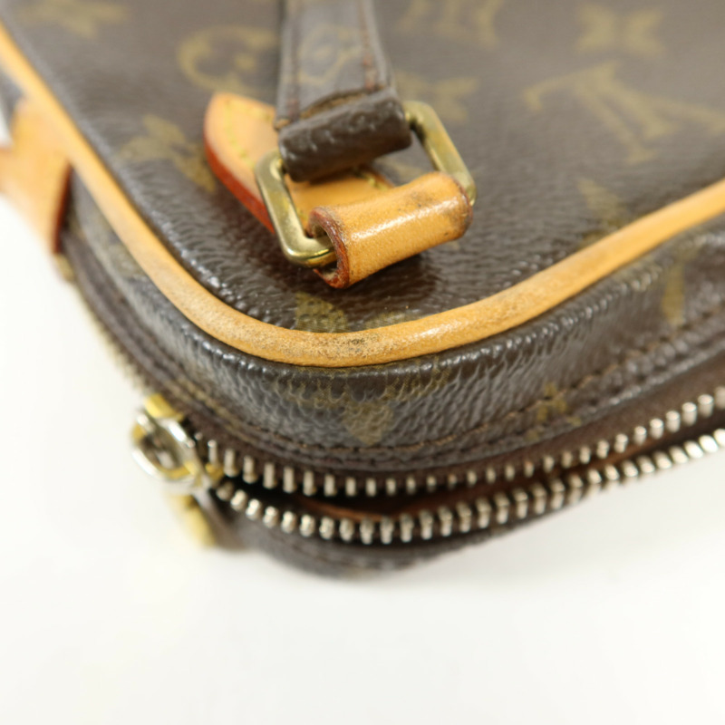 LOUIS VUITTON Monogram Marly Bandouliere金扣肩背袋棕色-17