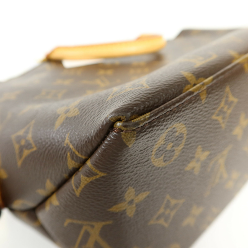 LOUIS VUITTON Monogram Petit Palais金扣手挽肩背兩用袋棕色-13