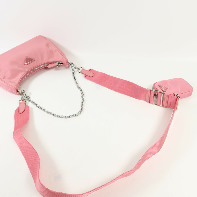 PRADA 尼龍Re-Edition 2005銀扣肩背袋-4