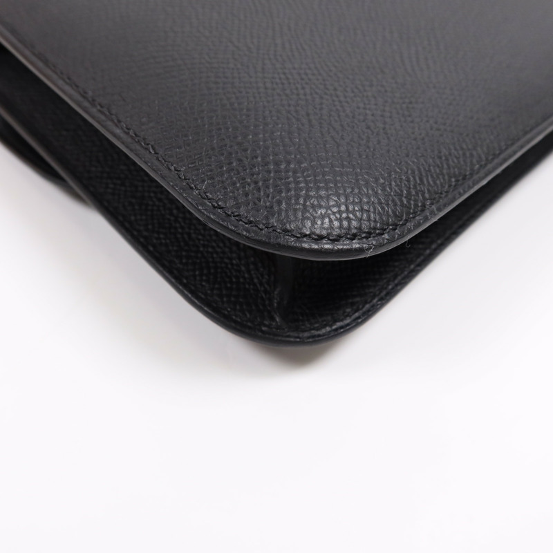 HERMES Epsom皮革Constance Elan金扣肩背袋Noir-13